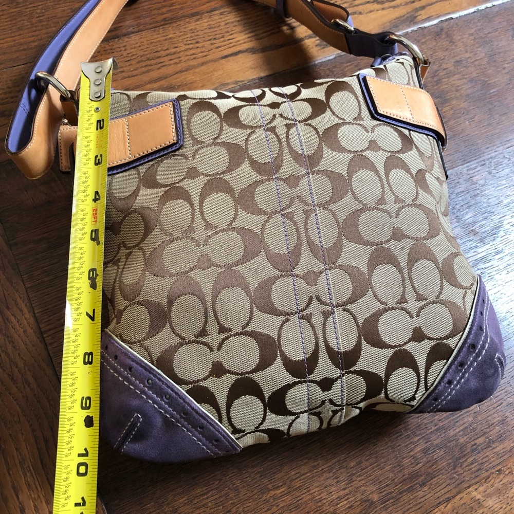 Vintage Coach 1487 Signature Canvas/Suede Shoulder Bag - Picture 7 of 16